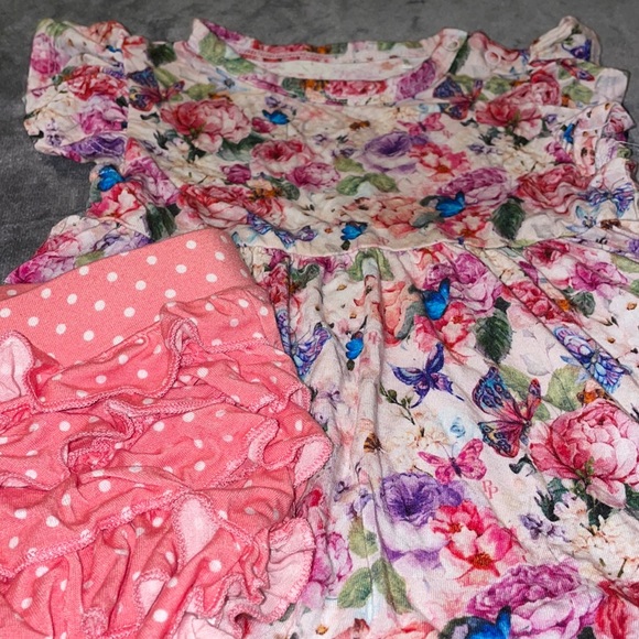 18/24 Mnth Posh Peanut Floral Butterfly Bummie Twirl 2pc Like New - Picture 6 of 13